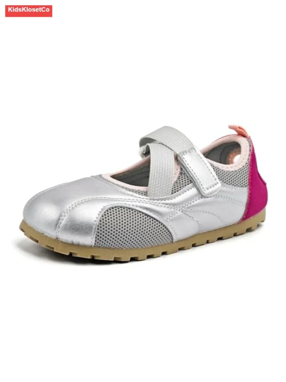 Girls Mary Jane Ballet Flats Dress Shoes Non Slip Hook and Loop Wide Toe Box